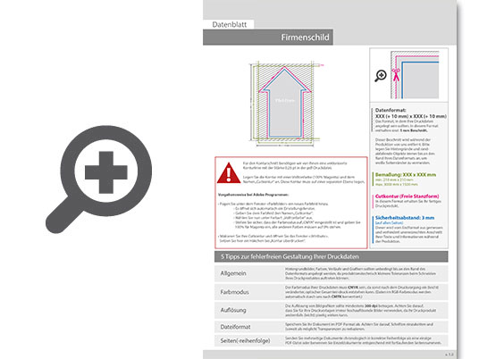 Product Bild firmenschild_in_pfeil-form_konturgefr__st__einseitig_4_0-farbig_bedruckt